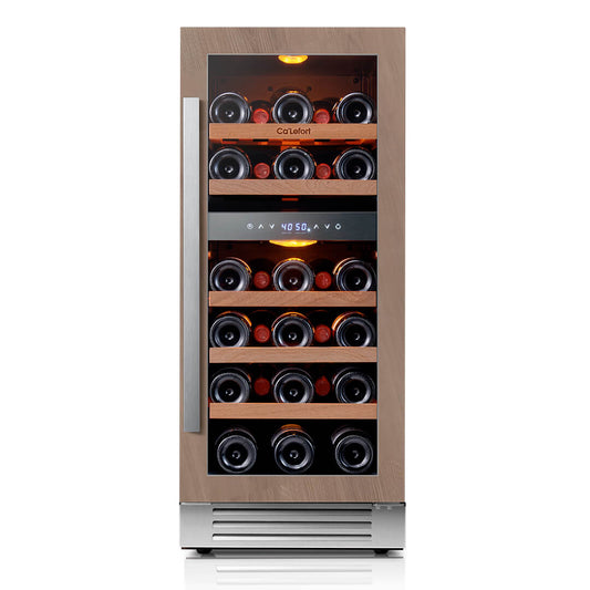 Réfrigérateur à vin double zone Ca'Lefort 15 pouces, compatible avec les panneaux