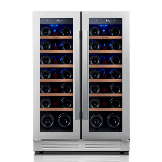 24'' Dual Zone Wine Fridge with French Door