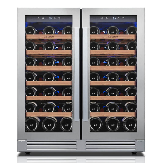 30'' Dual Zone Wine Fridge with French Door