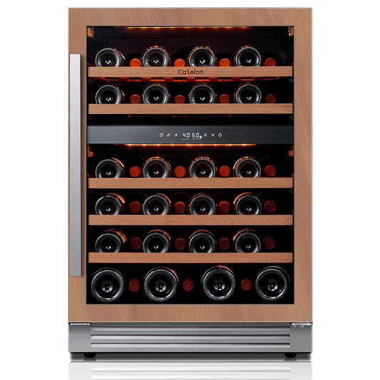 Réfrigérateur à vin double zone Ca'Lefort 24 pouces, prêt à être installé sur un panneau