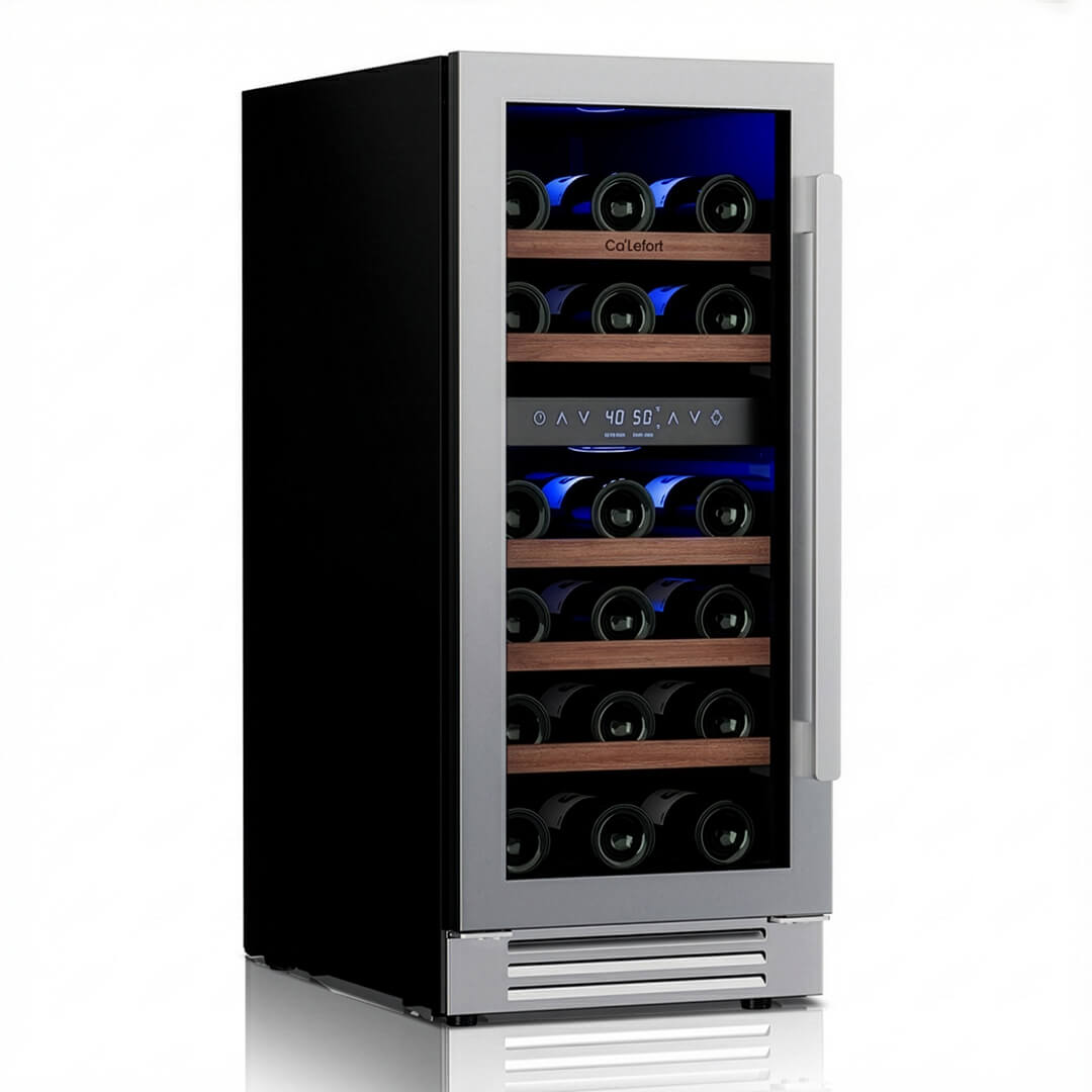 Ca'Lefort 15 inch Dual Zone Wine Fridge in Stainless Steel