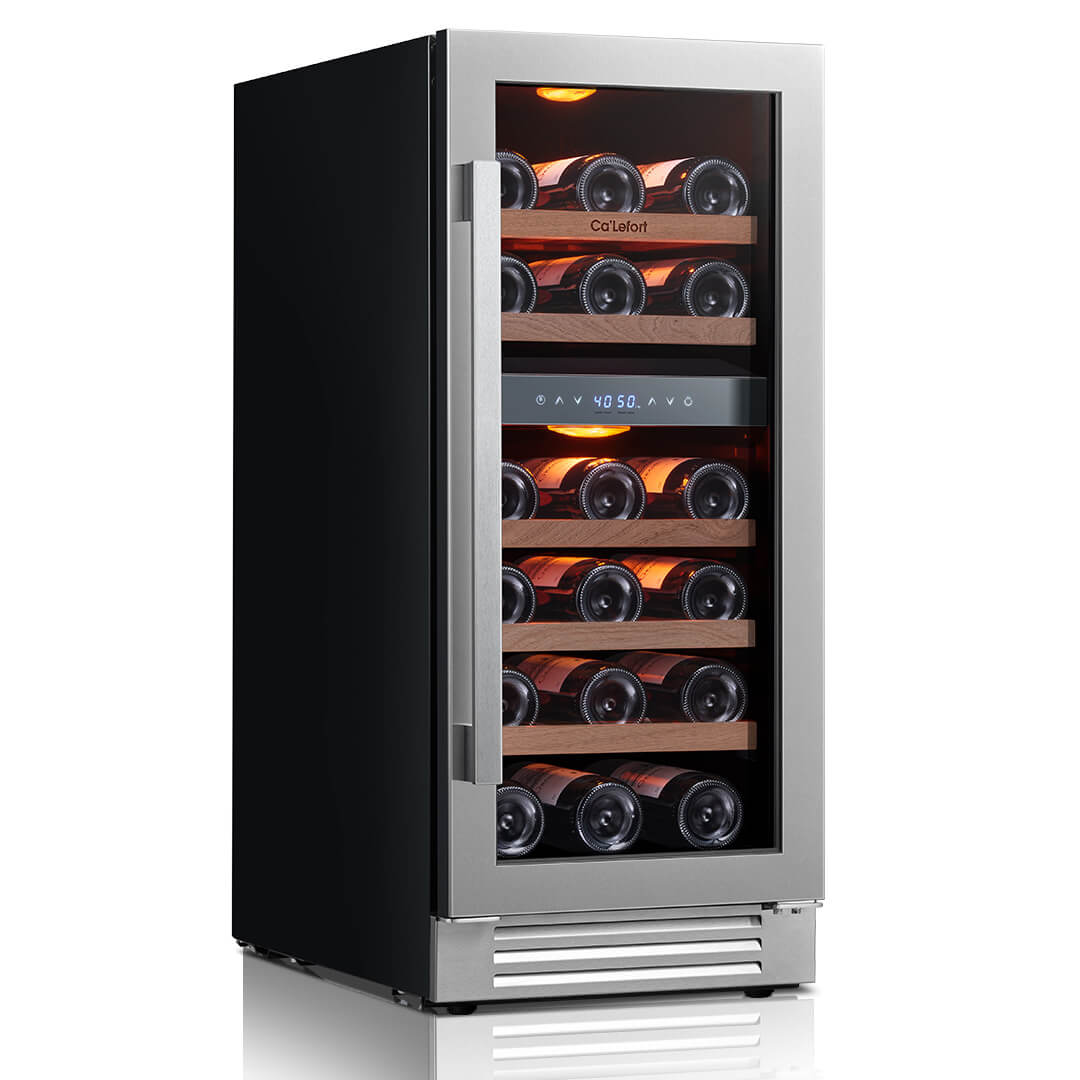 Ca'Lefort 15 inch Dual Zone Wine Fridge in Stainless Steel ...
