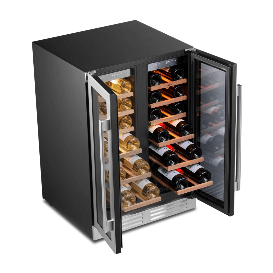 24'' Dual Zone Wine Fridge with French Door