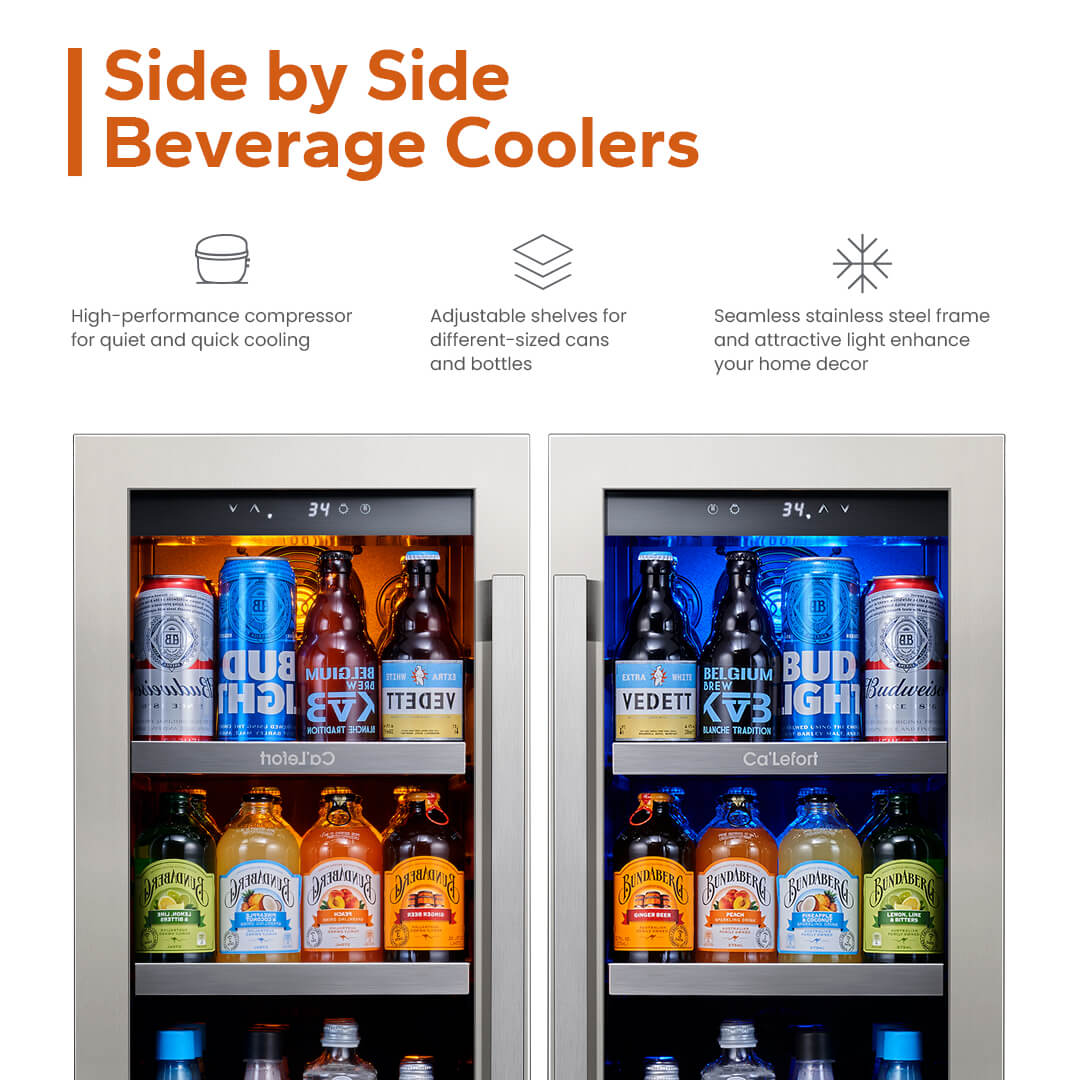 30 inch 200 Can Beverage Cooler Bundle, Built-in or Freestanding