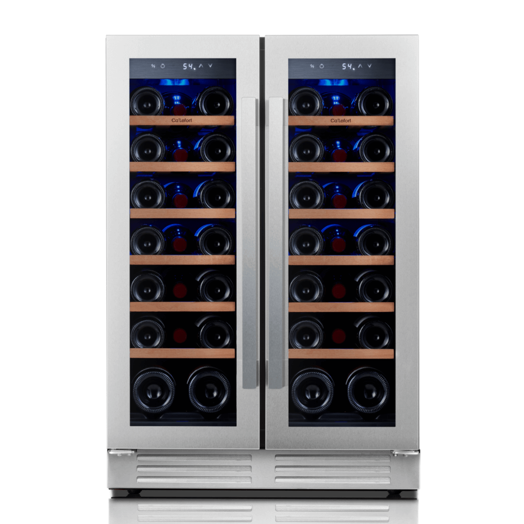 24'' Dual Zone Wine Fridge with French Door
