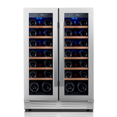 24'' Dual Zone Wine Fridge with French Door