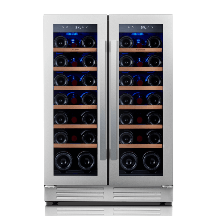 24'' Dual Zone Wine Fridge with French Door