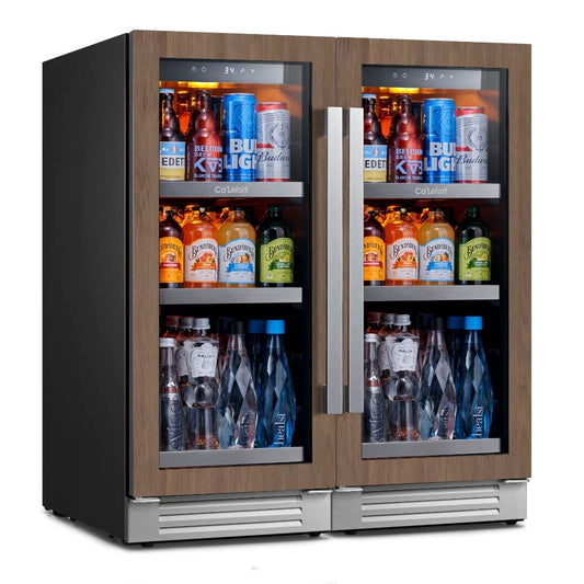 thumbnail image 2 of Ca'Lefort 15-Beverage Cooler / Fridge – 100 Can Capacity, Stainless Steel/Glass 2 of 3