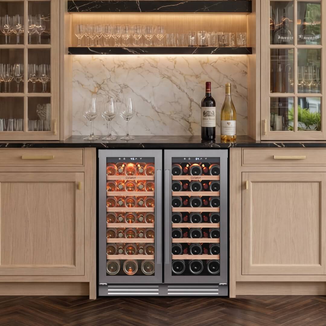 30'' Dual Zone Wine Fridge with French Door