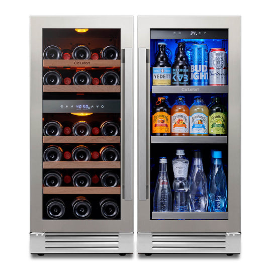 30'' Wine and Beverage Fridge Bundle, Bulit in & FreeStanding