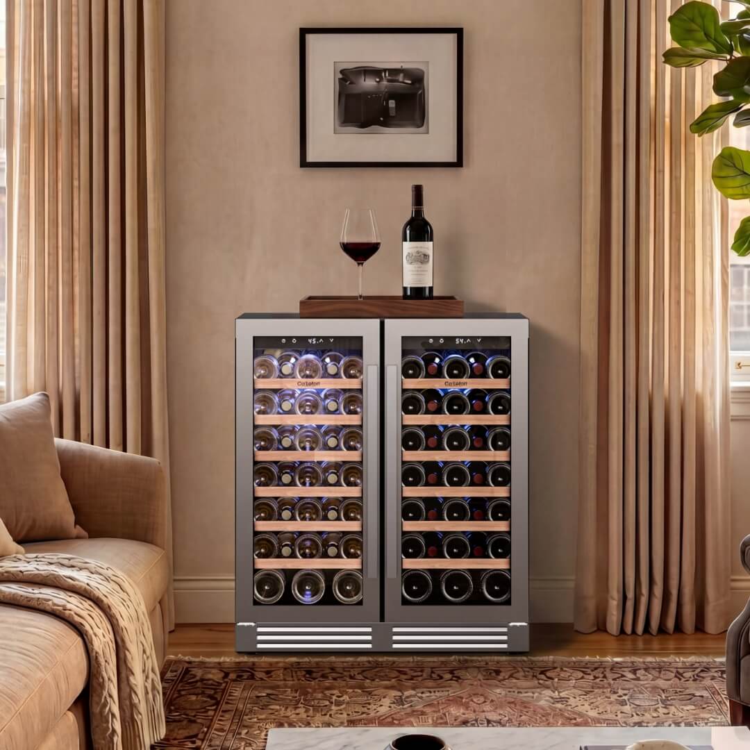 30'' Dual Zone Wine Fridge with French Door