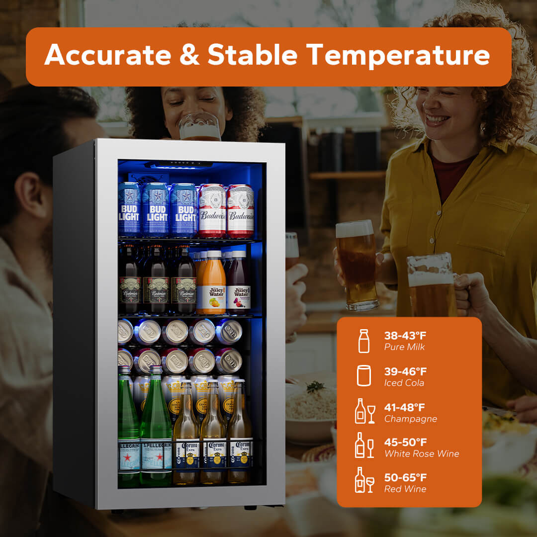 121 Can Beverage Refrigerator, 3.1 Cu. Ft. Compact Fridge