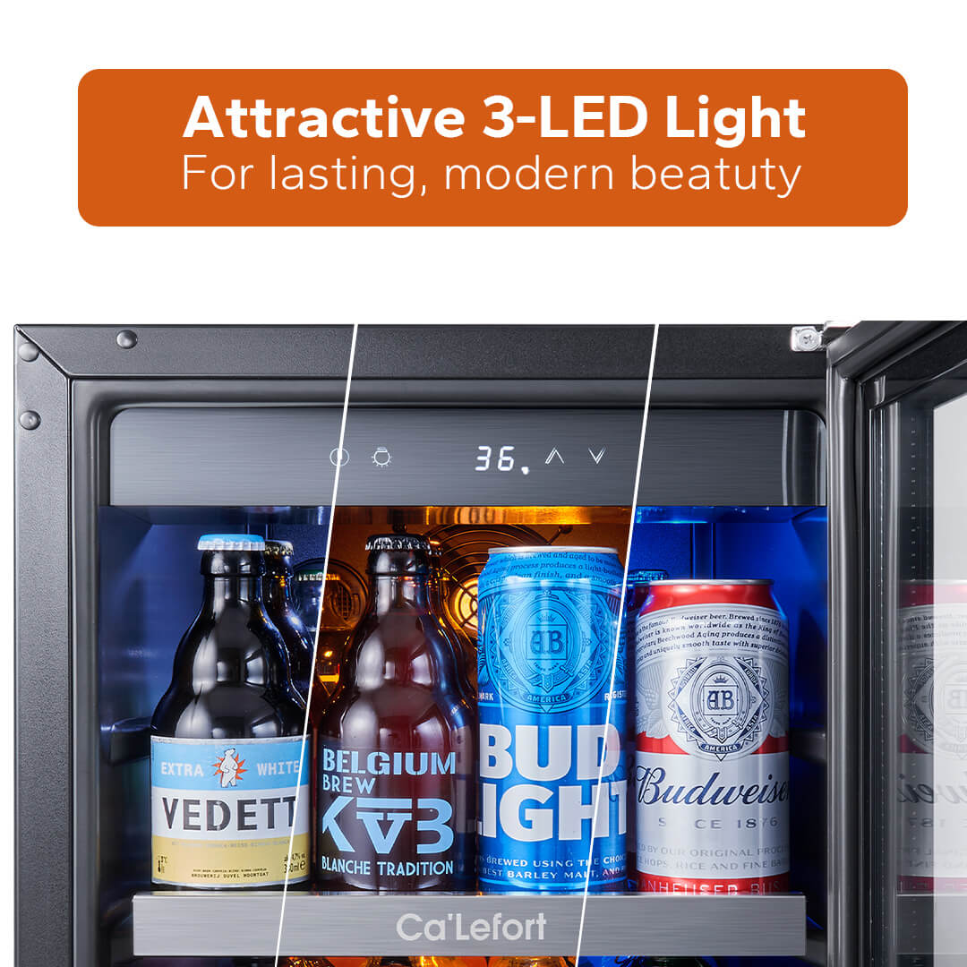 15 inch 100 Can Beverage Refrigerator, Built in or Freestanding