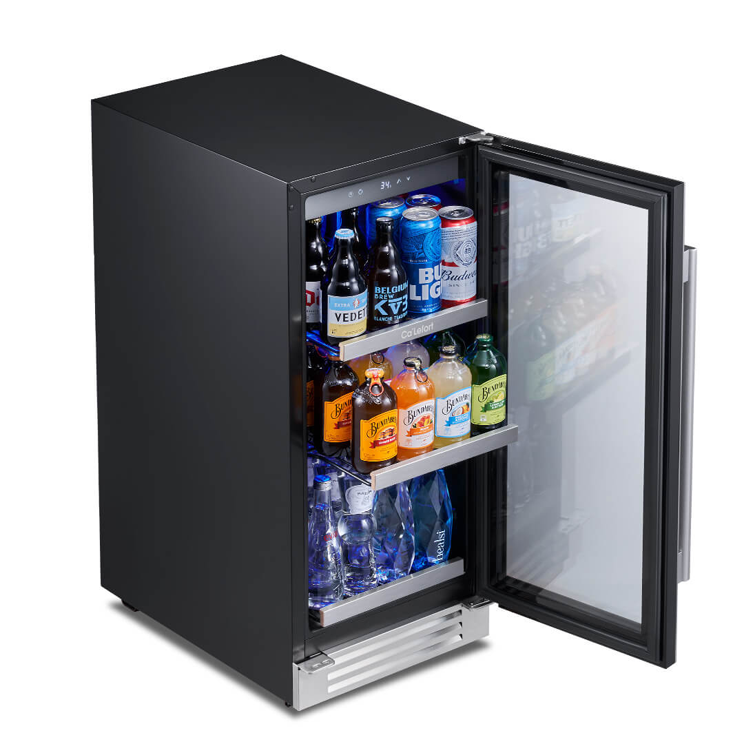 15 inch 100 Can Beverage Refrigerator, Built in or Freestanding