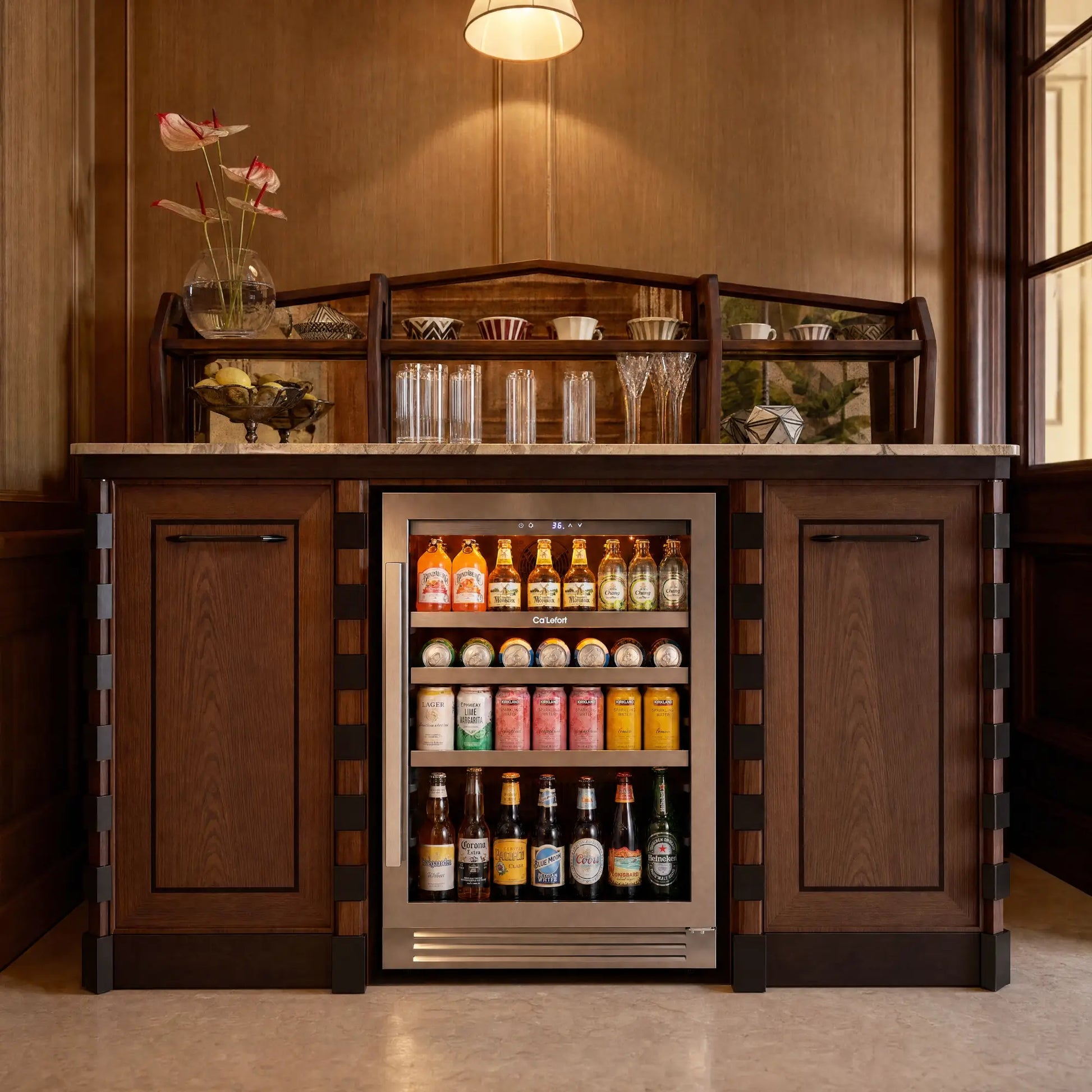Ca'Lefort 24" Beverage Refrigerator, 220 Can Glass Door Drink Cooler