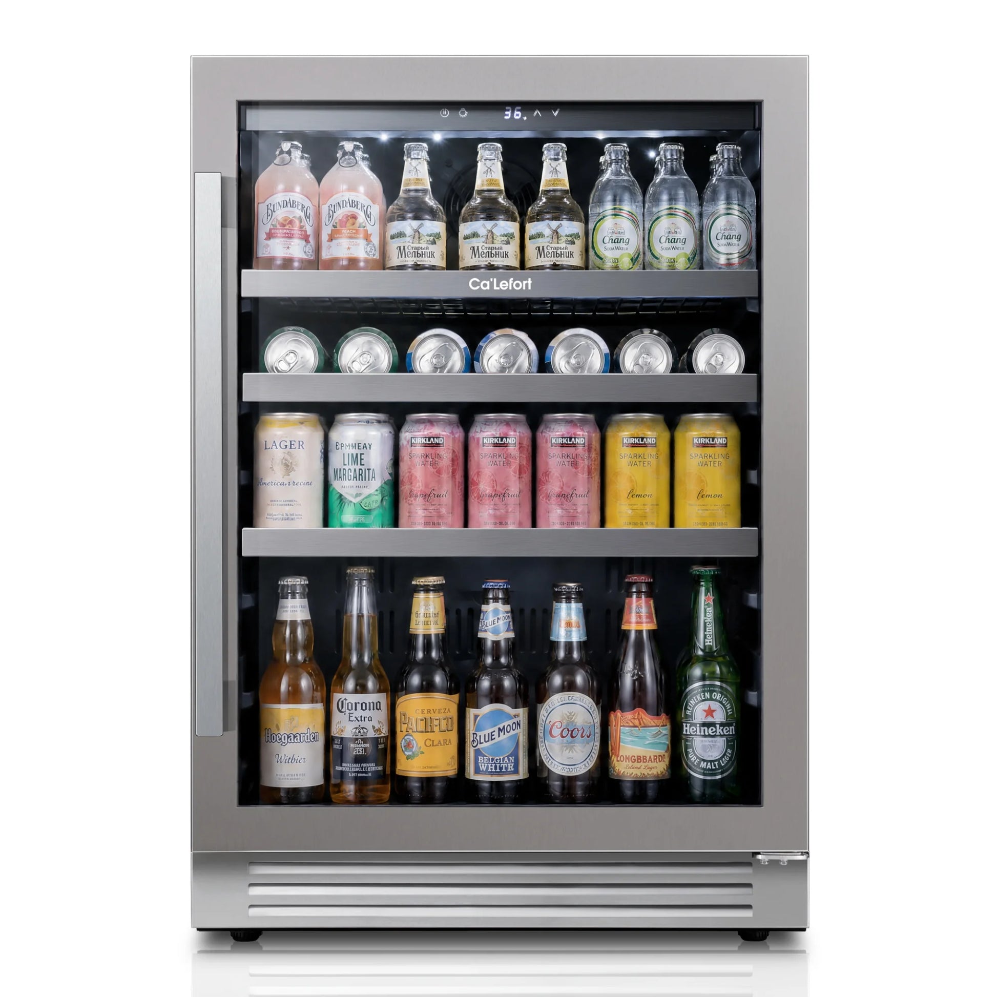 Ca'Lefort 24" Beverage Refrigerator, 220 Can Glass Door Drink Cooler