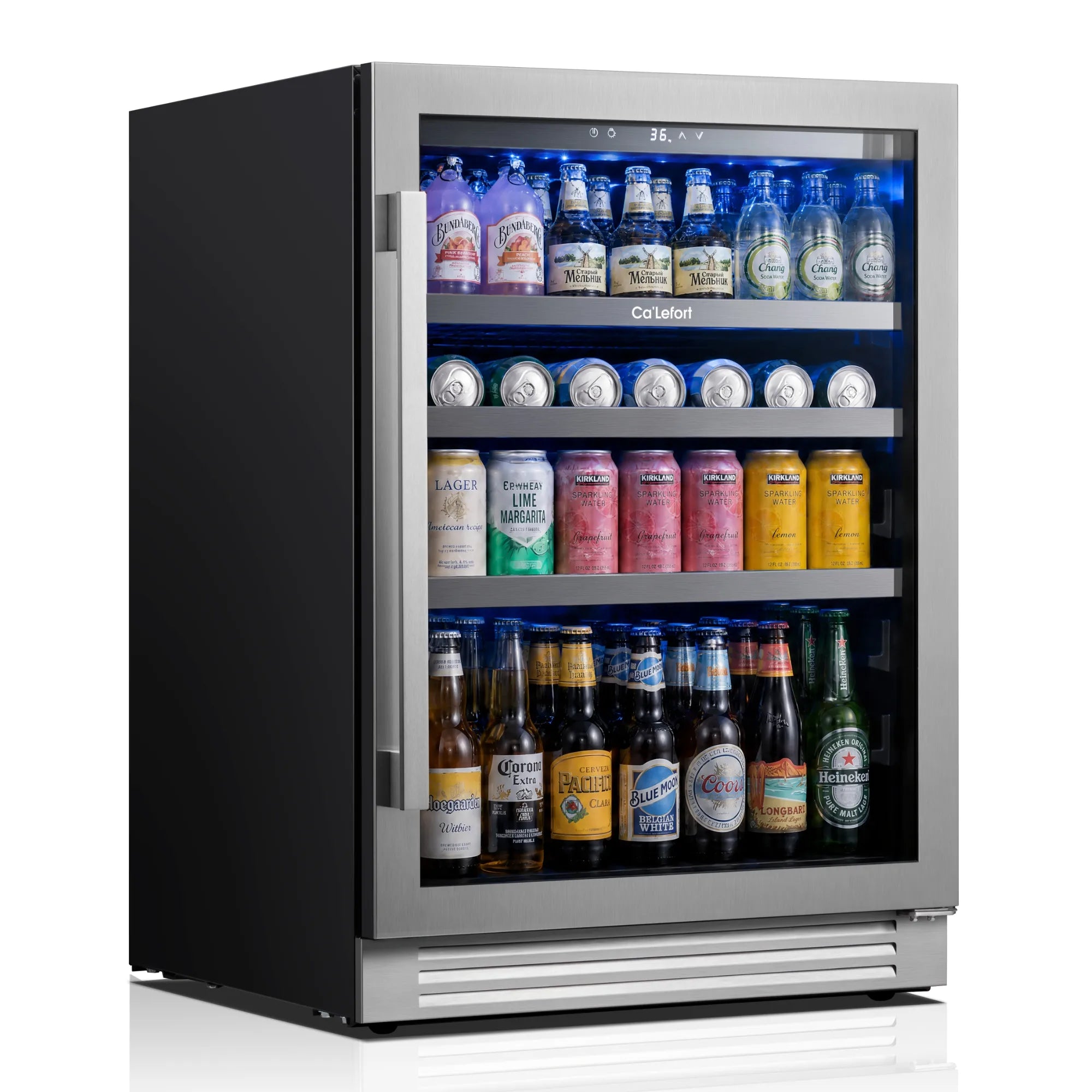 Ca'Lefort 24" Beverage Refrigerator, 220 Can Glass Door Drink Cooler