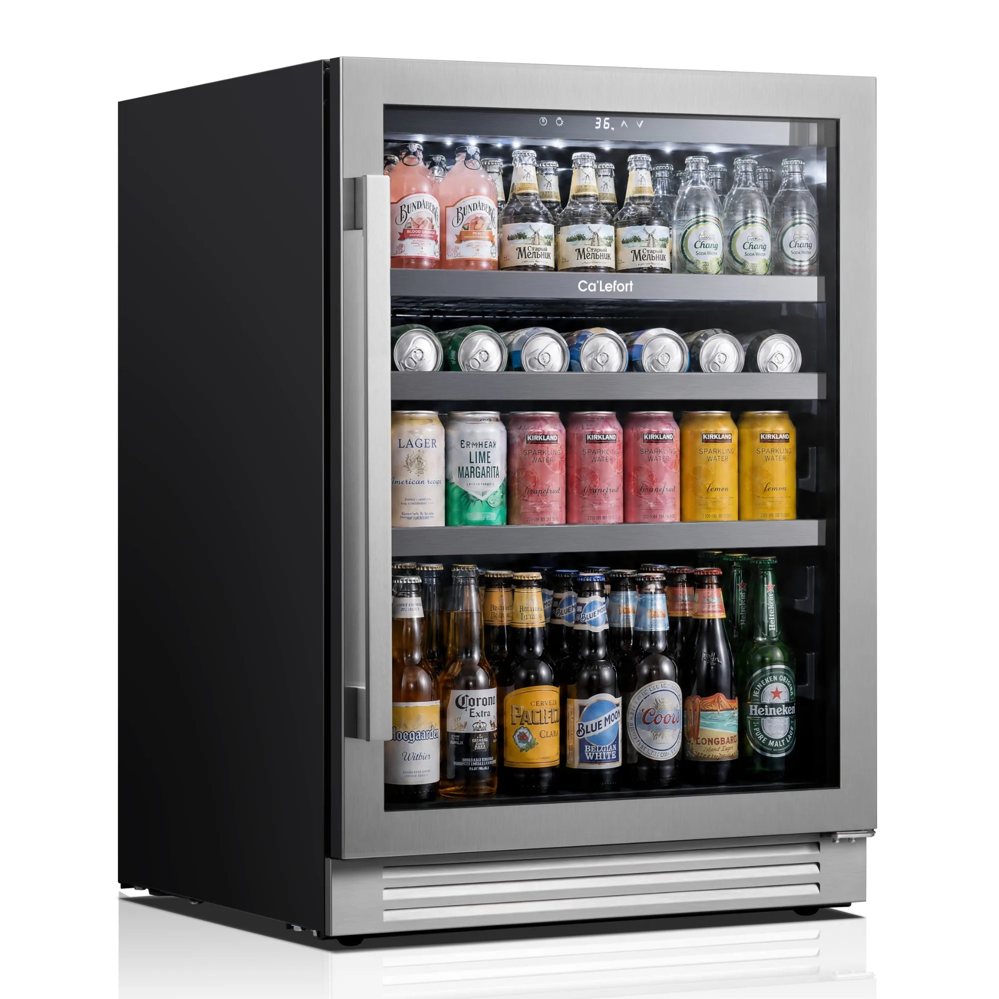 Ca'Lefort 24" Beverage Refrigerator, 220 Can Glass Door Drink Cooler