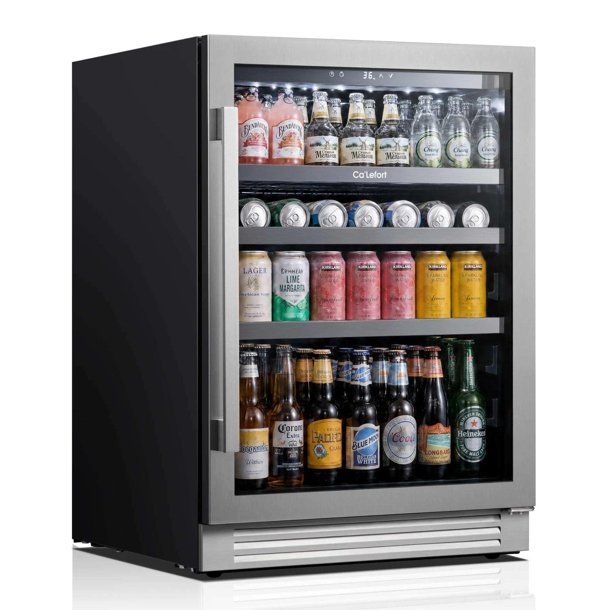 Ca'Lefort 24" Beverage Refrigerator, 220 Can Glass Door Drink Cooler