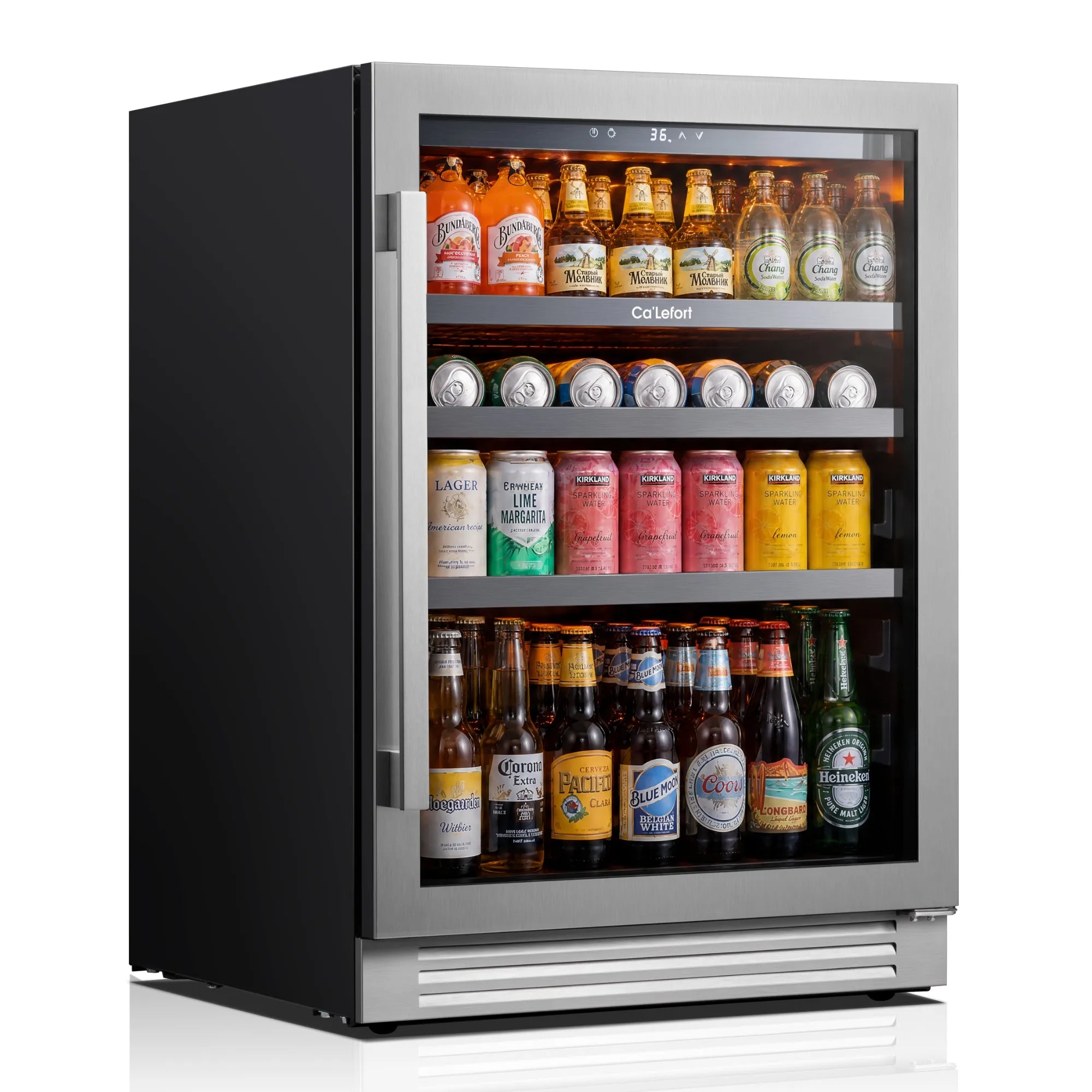 Ca'Lefort 24" Beverage Refrigerator, 220 Can Glass Door Drink Cooler