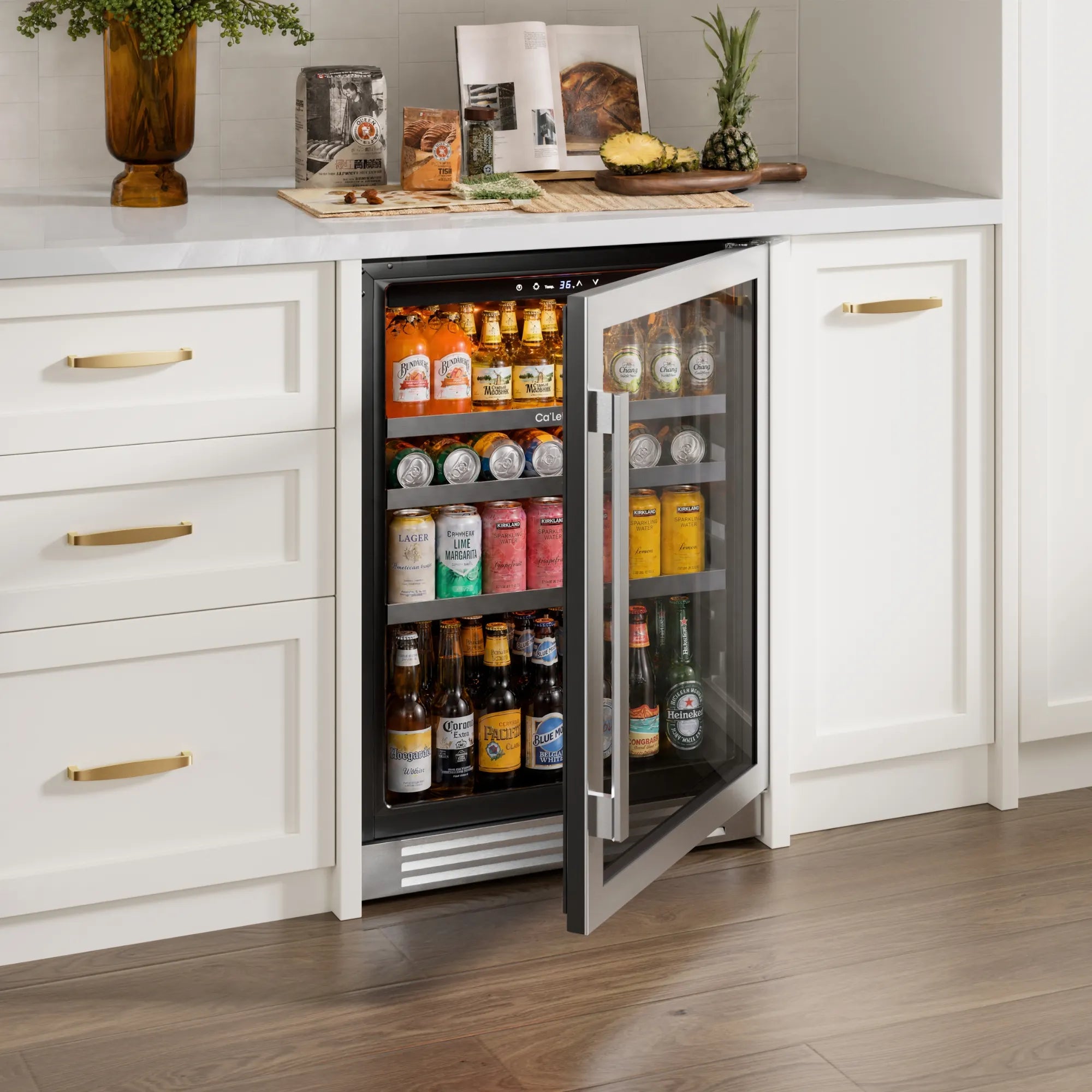Ca'Lefort 24" Beverage Refrigerator, 220 Can Glass Door Drink Cooler