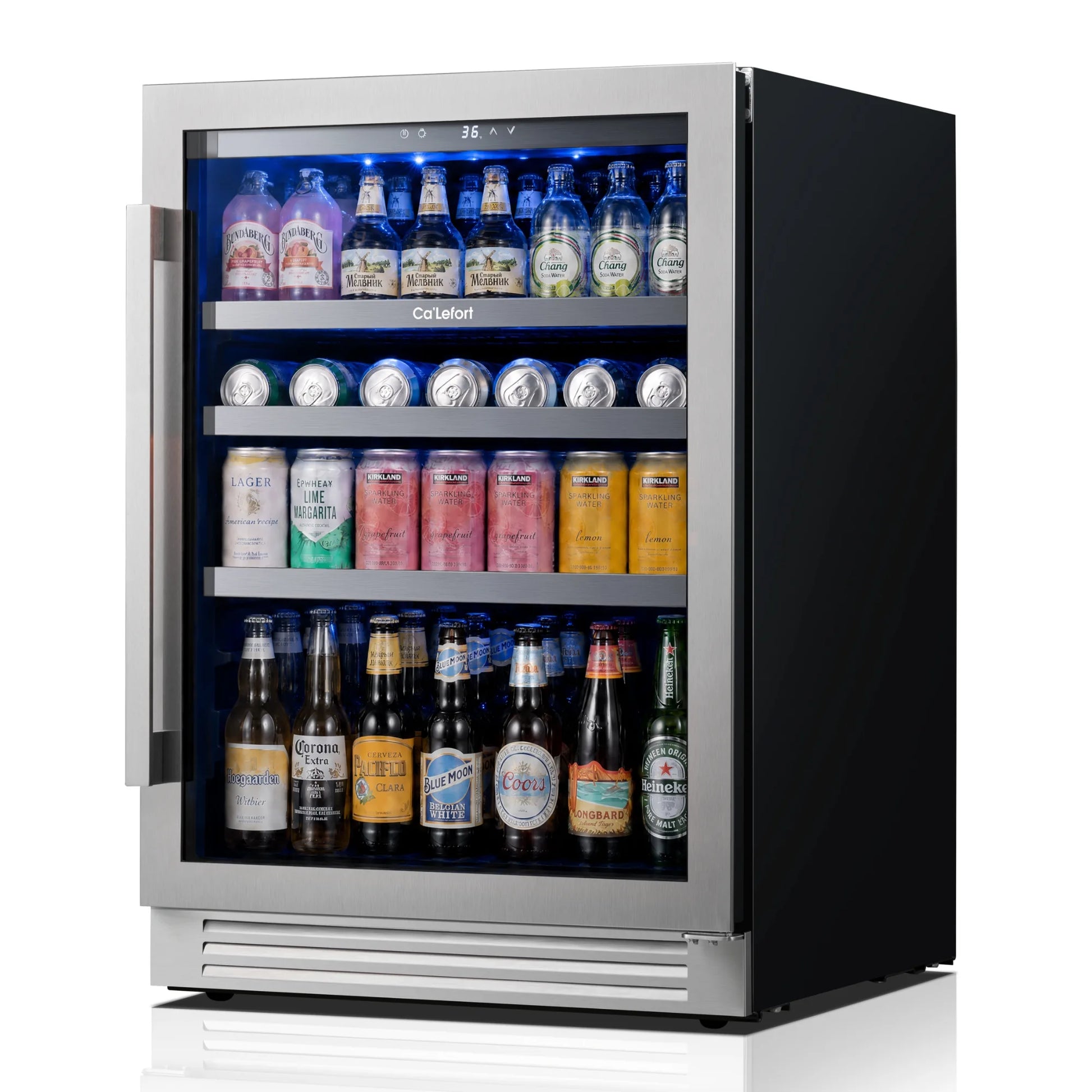 Ca'Lefort 24" Beverage Refrigerator, 220 Can Glass Door Drink Cooler