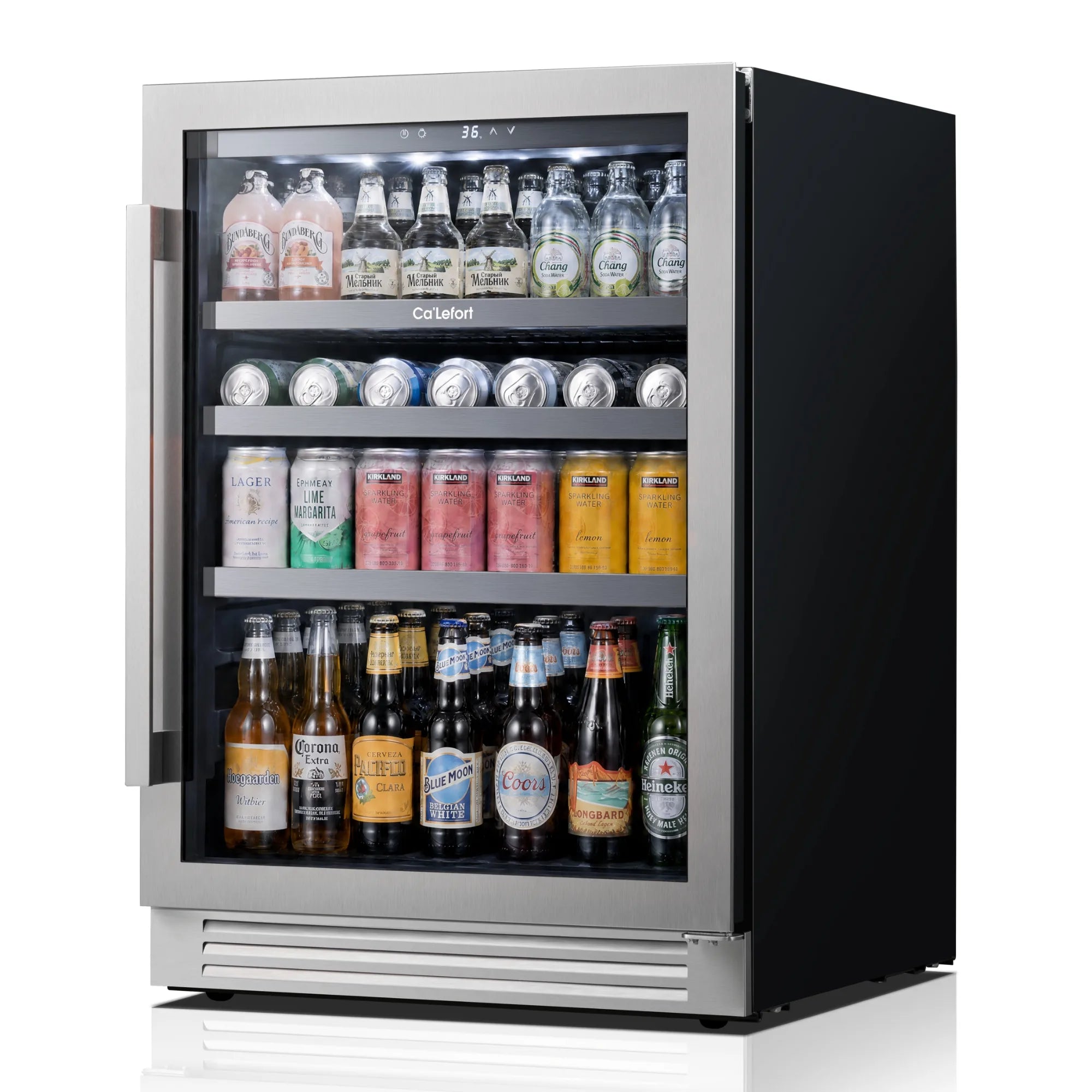 Ca'Lefort 24" Beverage Refrigerator, 220 Can Glass Door Drink Cooler