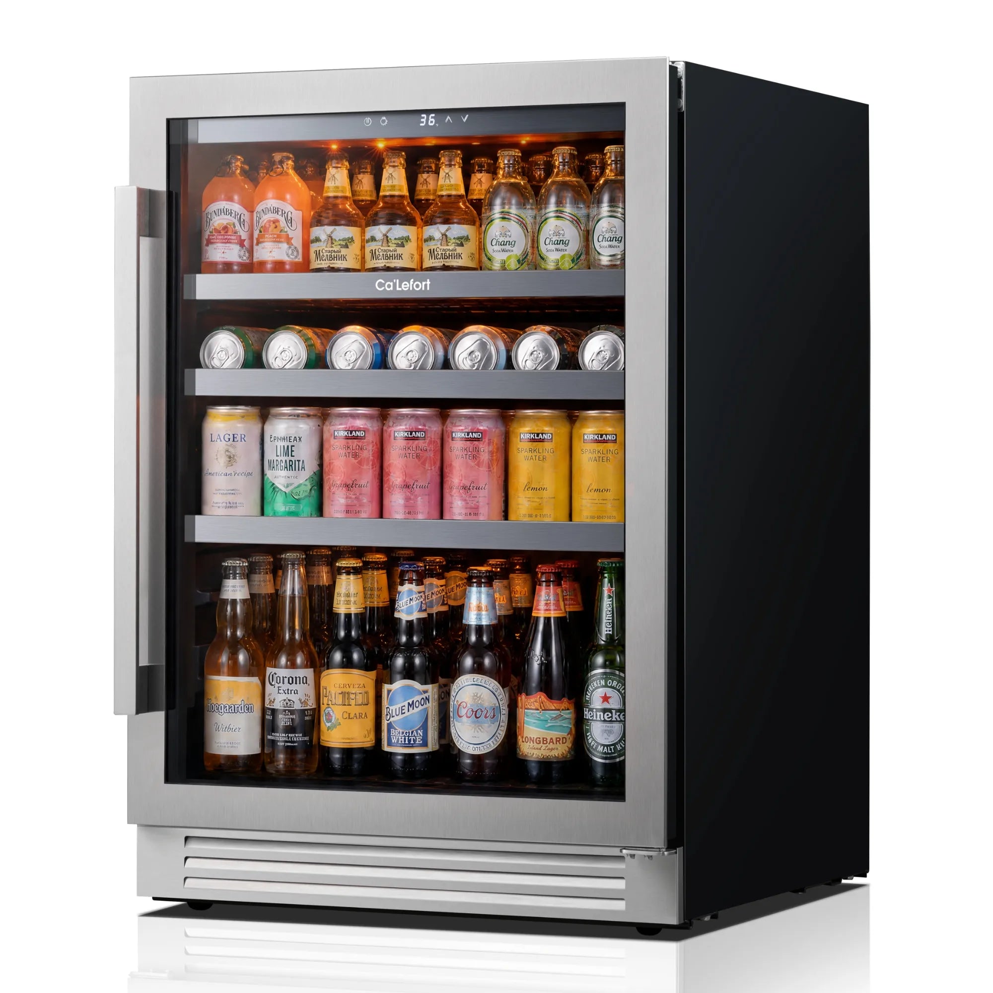 Ca'Lefort 24" Beverage Refrigerator, 220 Can Glass Door Drink Cooler