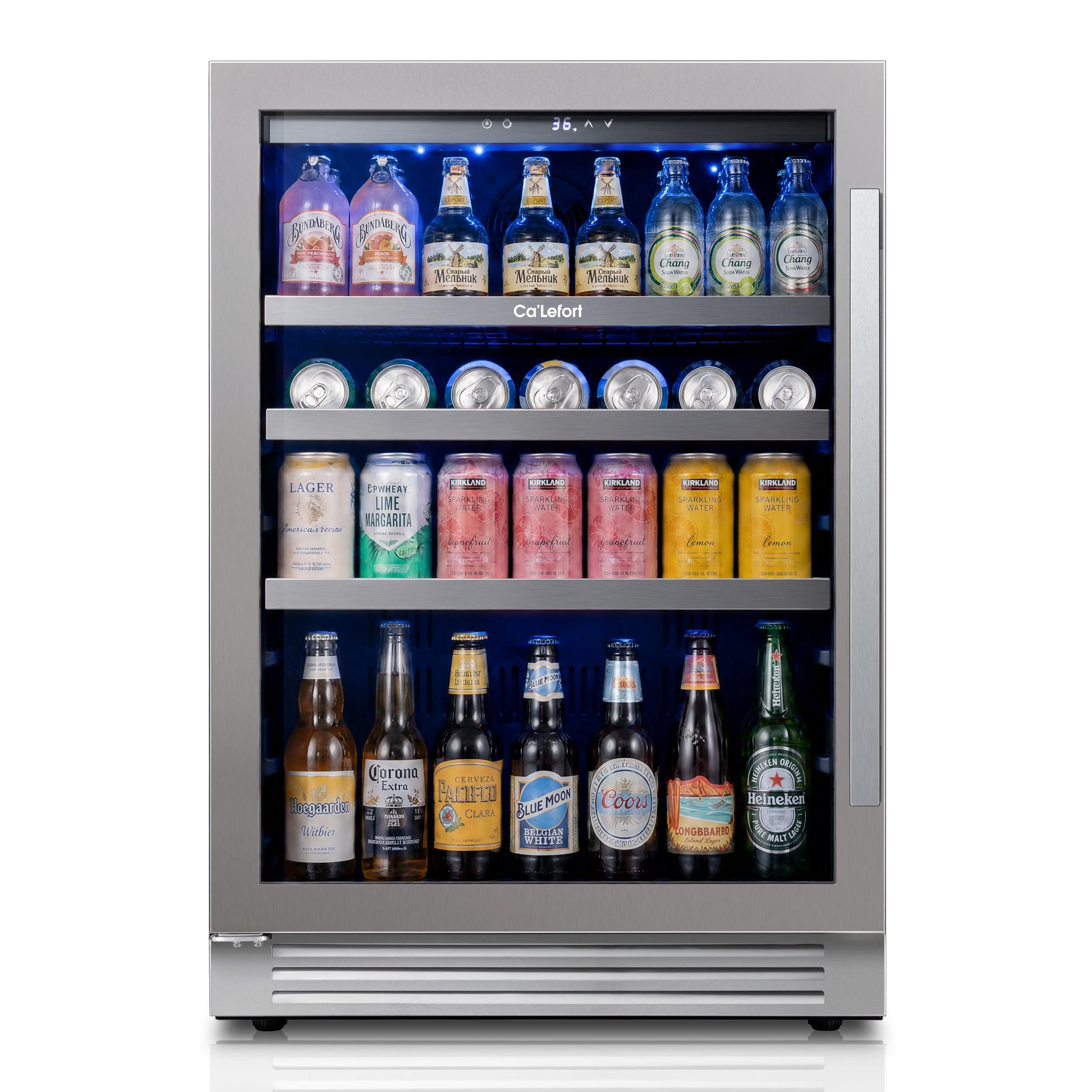 Ca'Lefort 24" Beverage Refrigerator, 220 Can Glass Door Drink Cooler