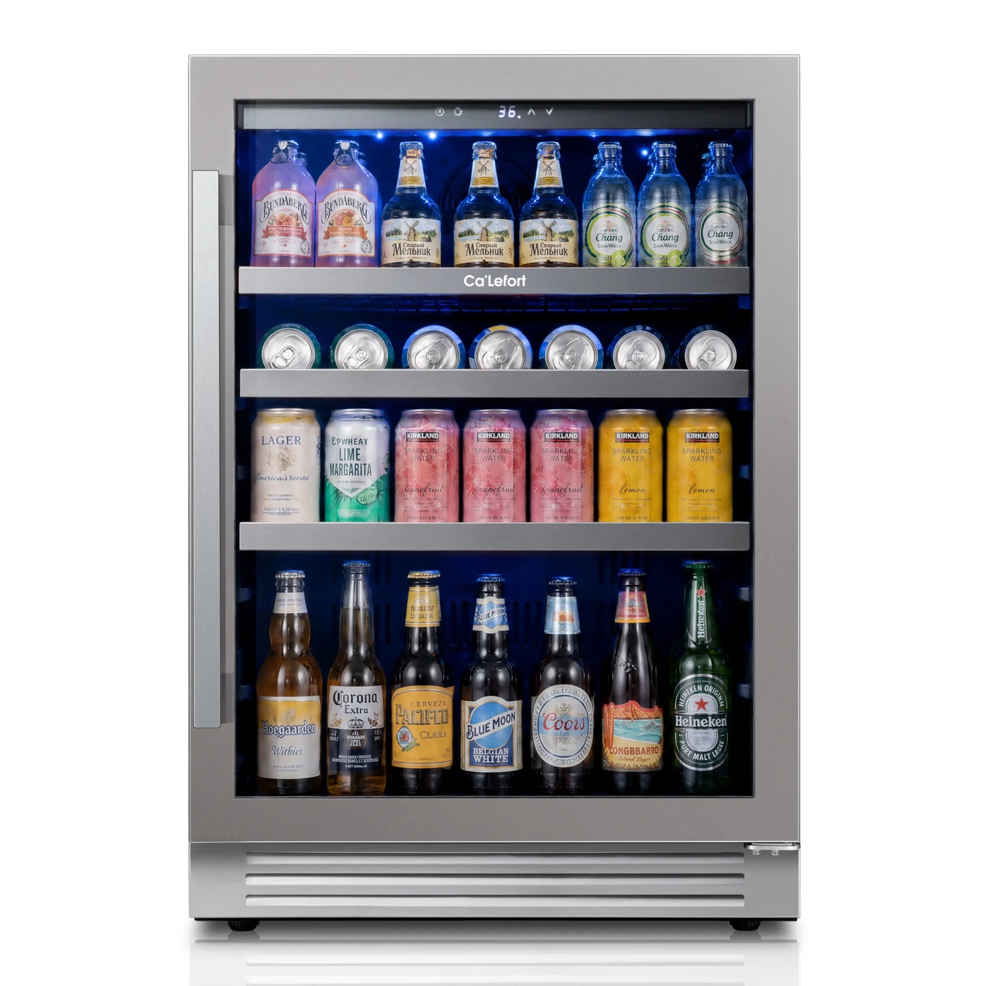 Ca'Lefort 24" Beverage Refrigerator, 220 Can Glass Door Drink Cooler