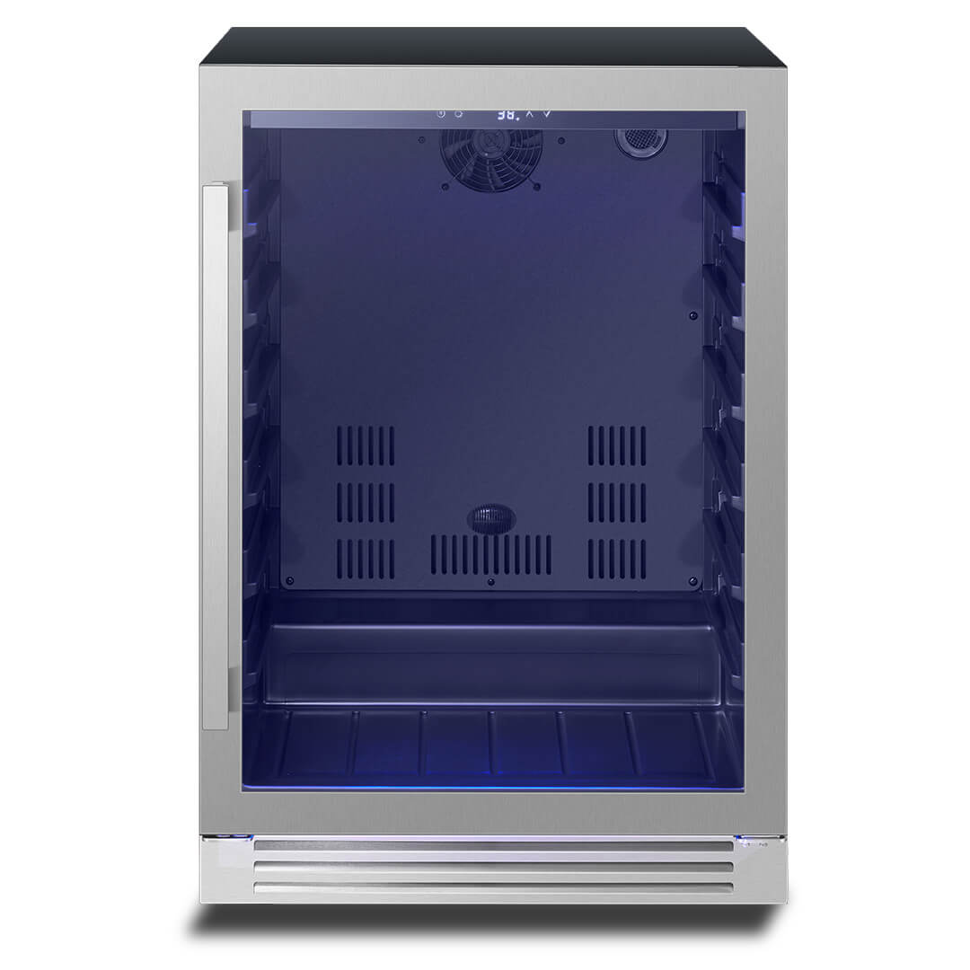 24 inch 220 Can Beverage Refrigerator, Built in & Freestanding