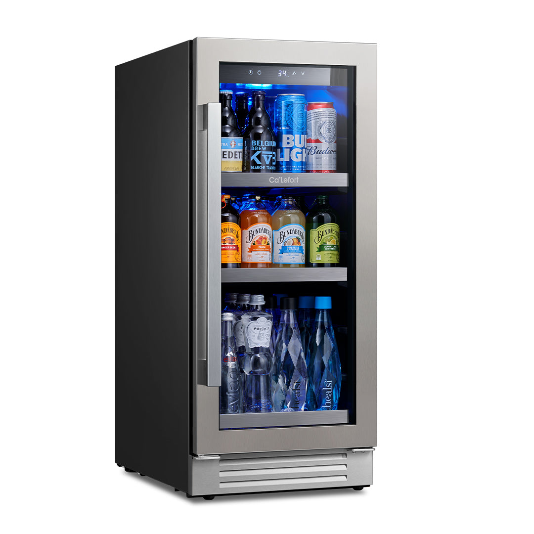 15 inch 100 Can Beverage Refrigerator, Built in or Freestanding