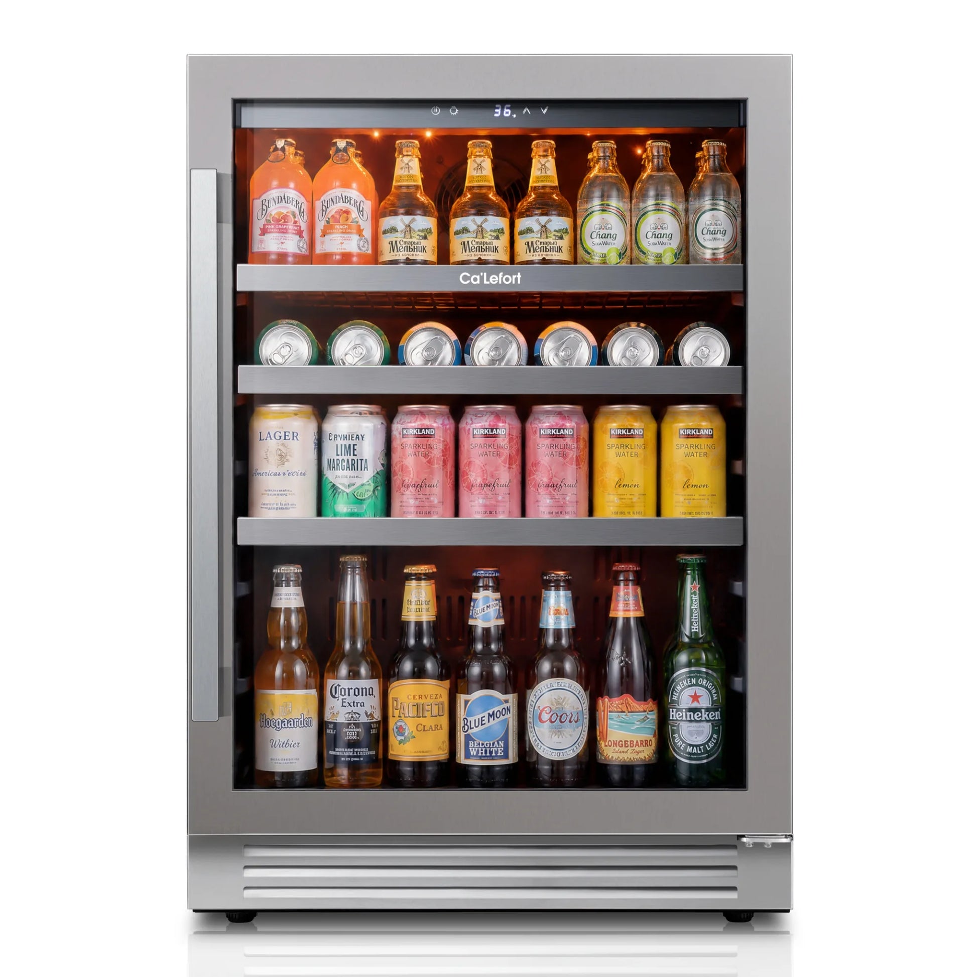 Ca'Lefort 24" Beverage Refrigerator, 220 Can Glass Door Drink Cooler