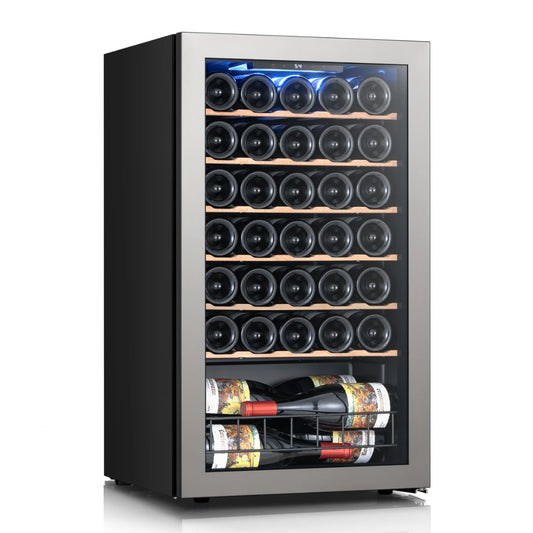 Side profile of a built-in wine fridge designed for integrated installation within kitchen cabinets.
