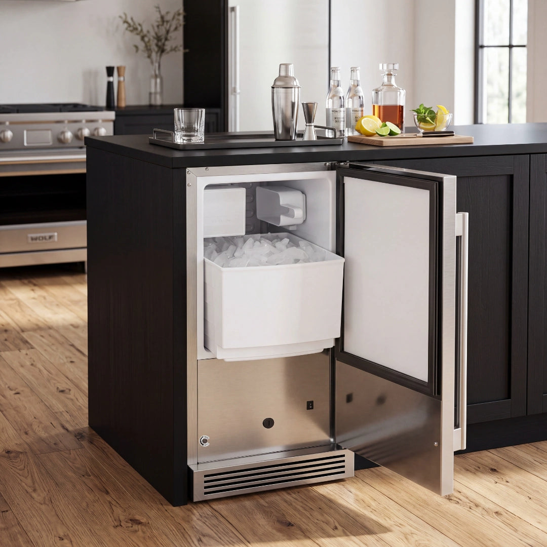 Ca'Lefort 15'' Built-In Crescent Ice Maker with Deep-Freeze Storage