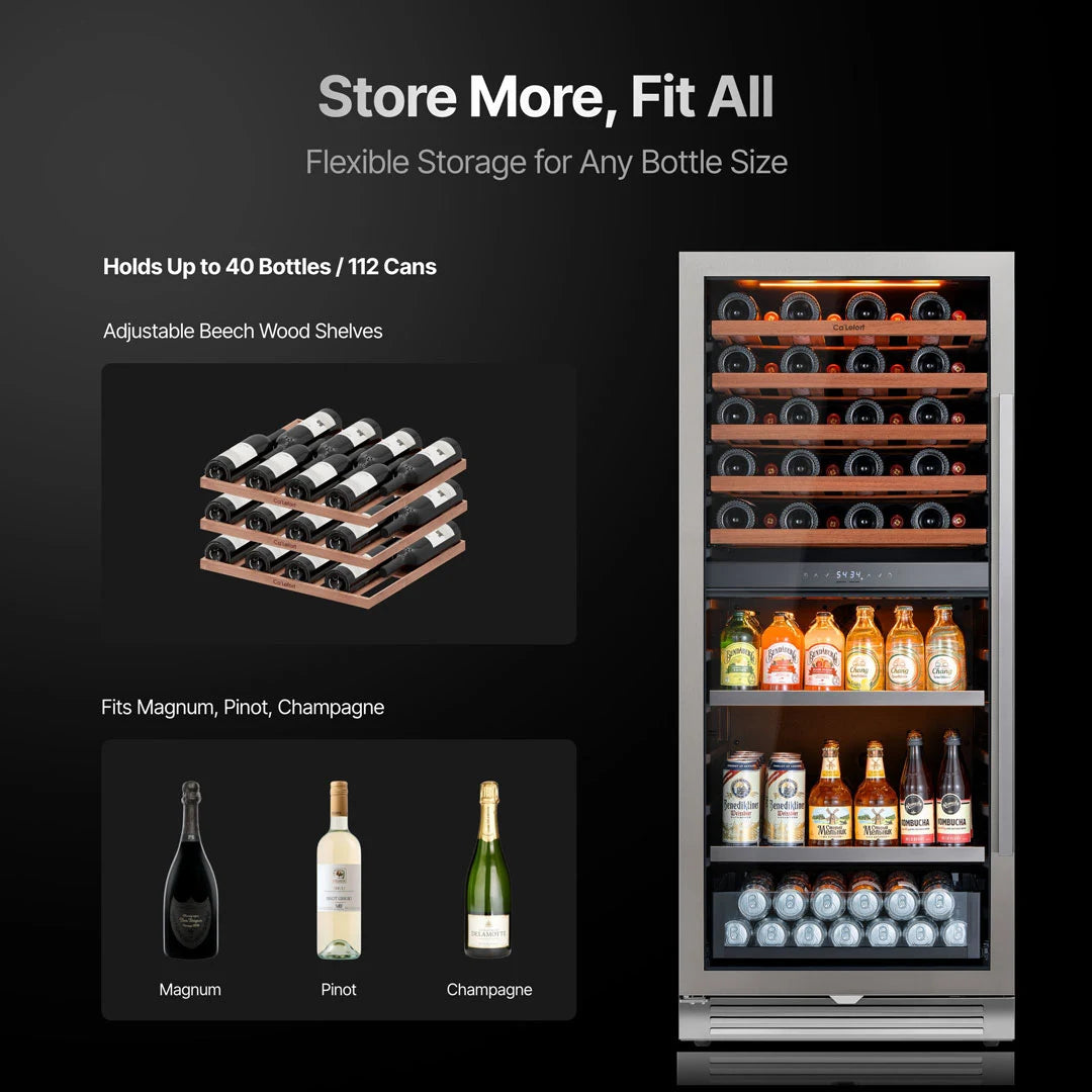 Ca'Lefort Wine and Beverage Fridge, 40 Bottles and 112 Cans