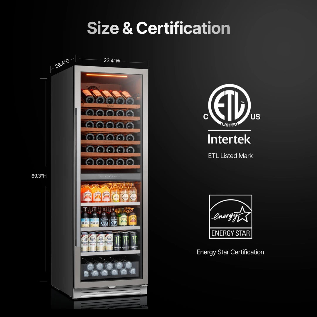 Ca'Lefort Wine and Beverage Fridge, 77 Bottles and 177 Cans