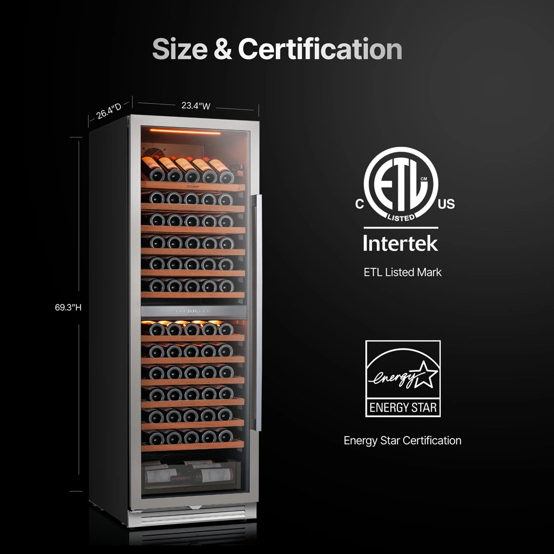 Ca'Lefort 24'' 155-Bottle Dual Zone Wine Fridge