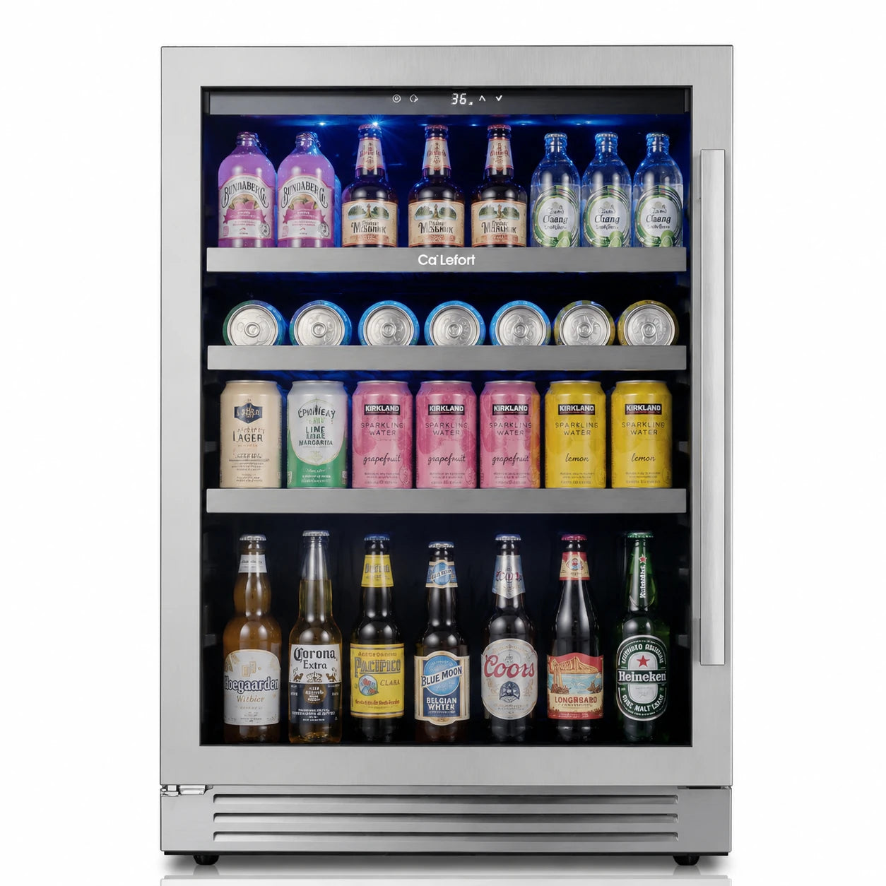 Ca'Lefort 24" Beverage Refrigerator, 220 Can Glass Door Drink Cooler