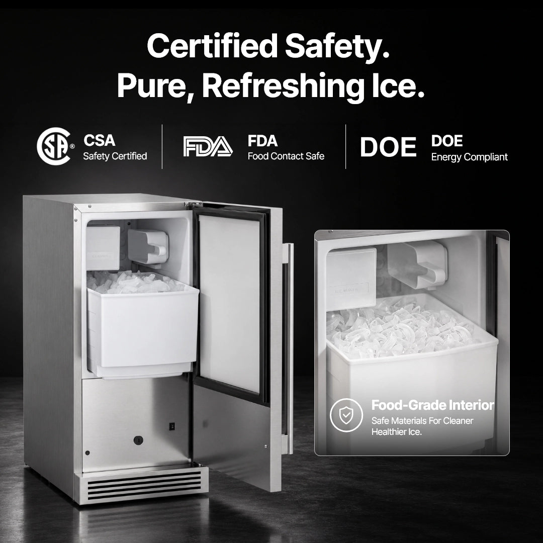 Ca'Lefort 15'' Built-In Crescent Ice Maker with Deep-Freeze Storage