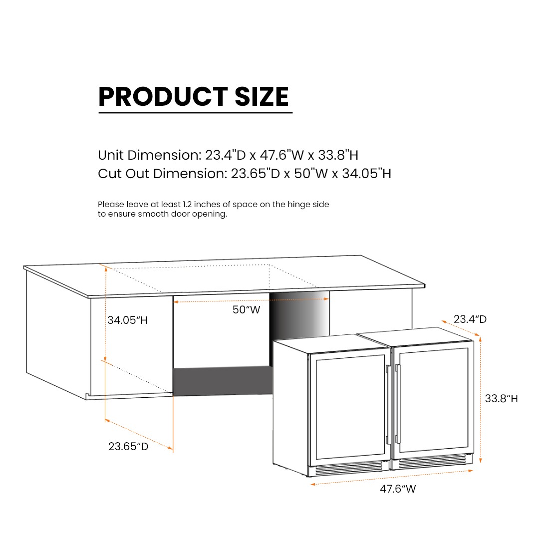 48'' Panel Ready Wine & Beverage Fridge Bundle