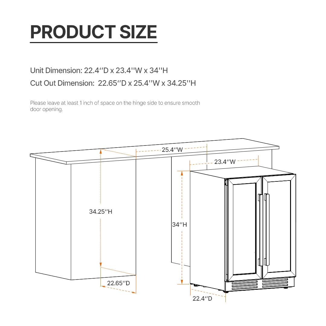24'' Panel Ready Wine and Beverage Fridge