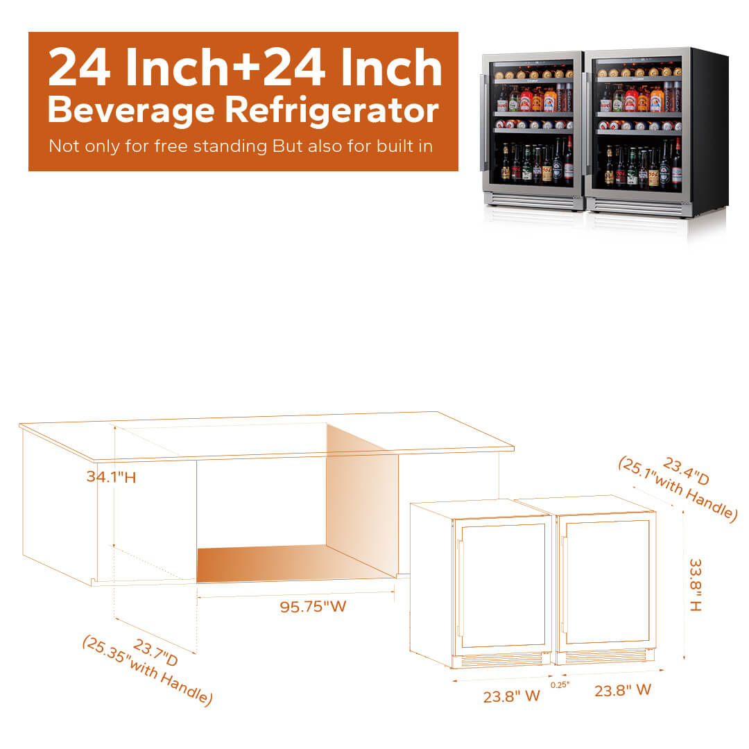 48 inch 440 Can Beverage Cooler Bundle, Built-in or Freestanding