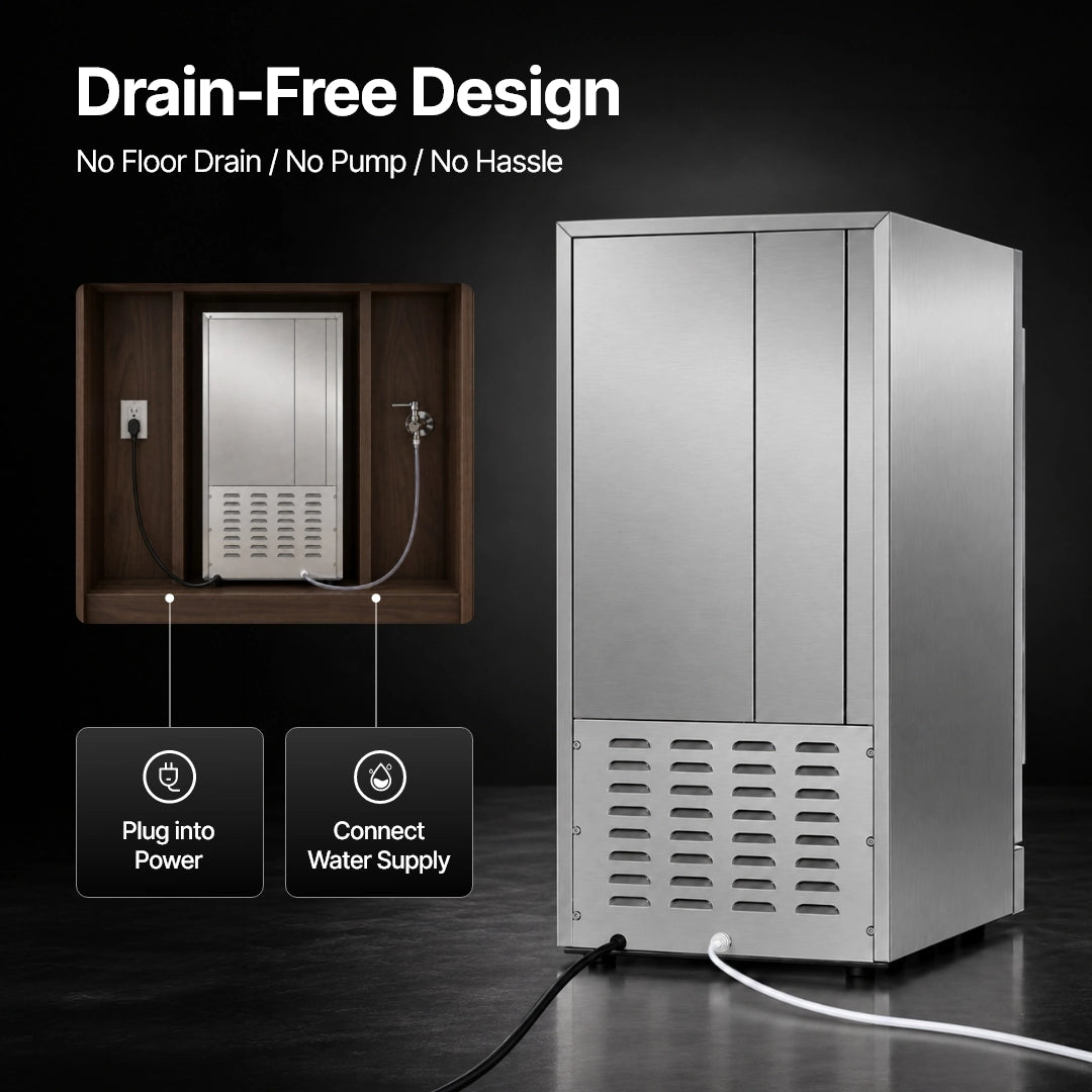Ca'Lefort 15'' Built-In Crescent Ice Maker with Deep-Freeze Storage