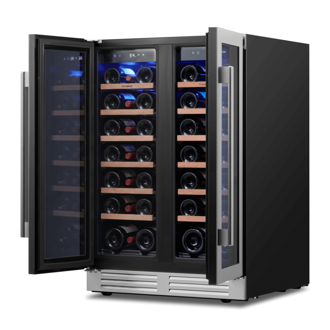 24'' Dual Zone Wine Fridge with French Door