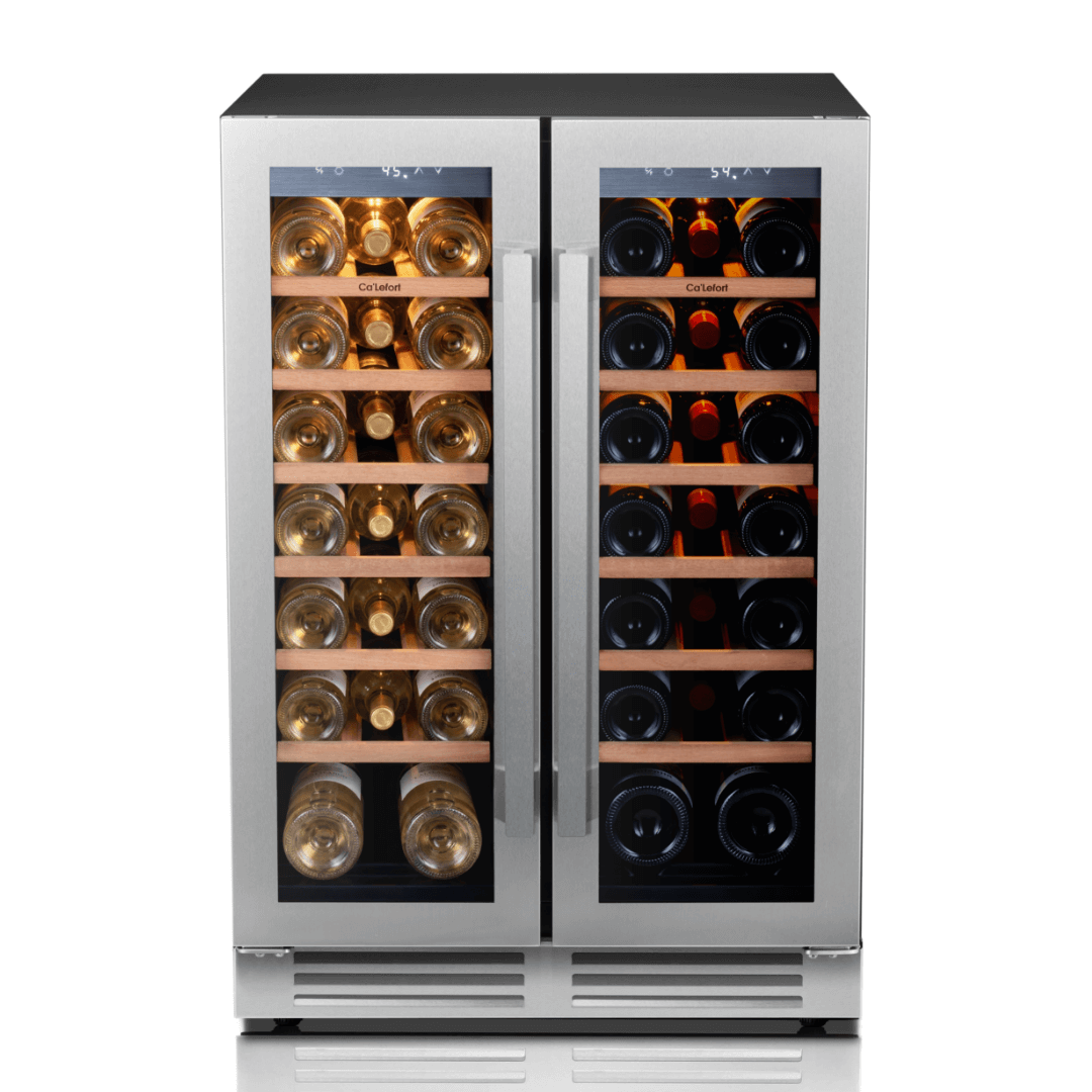 24'' Dual Zone Wine Fridge with French Door