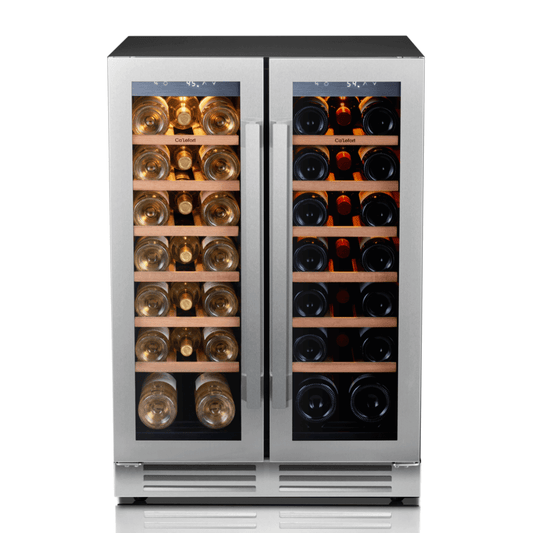 24'' Dual Zone Wine Fridge with French Door
