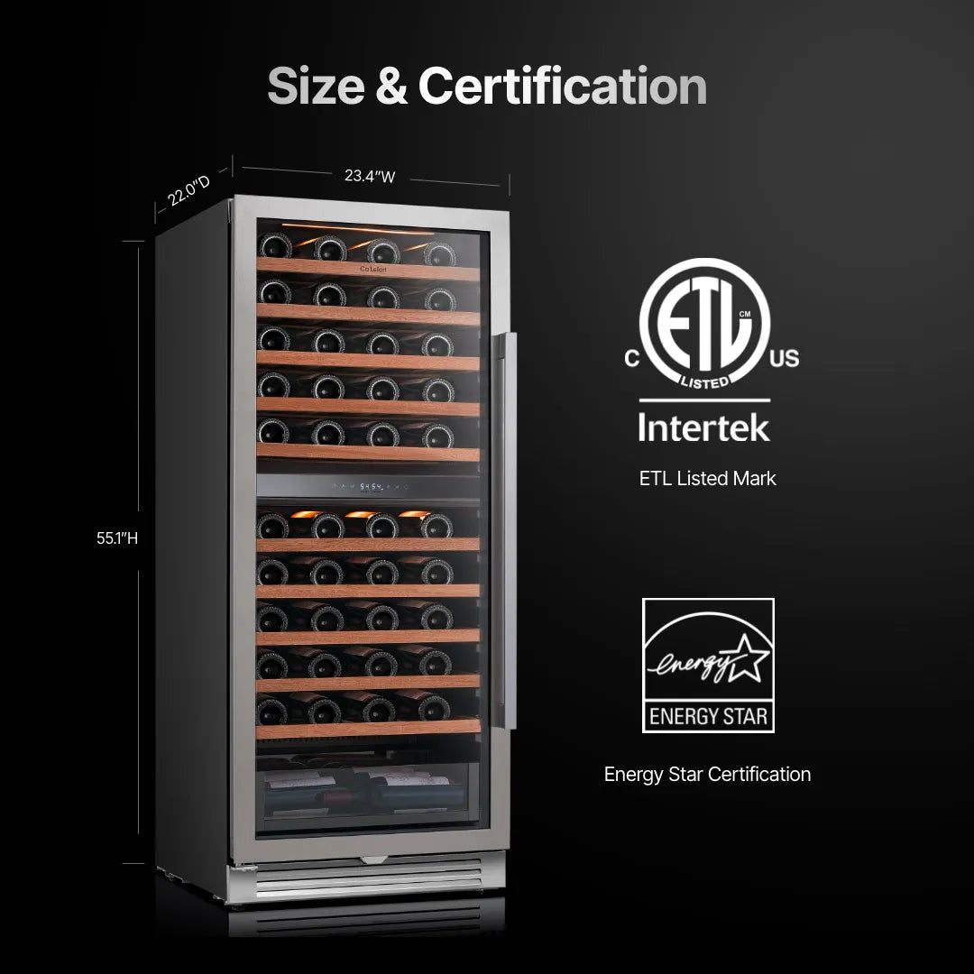 Ca'Lefort 24'' 90-Bottle Dual Zone Wine Fridge
