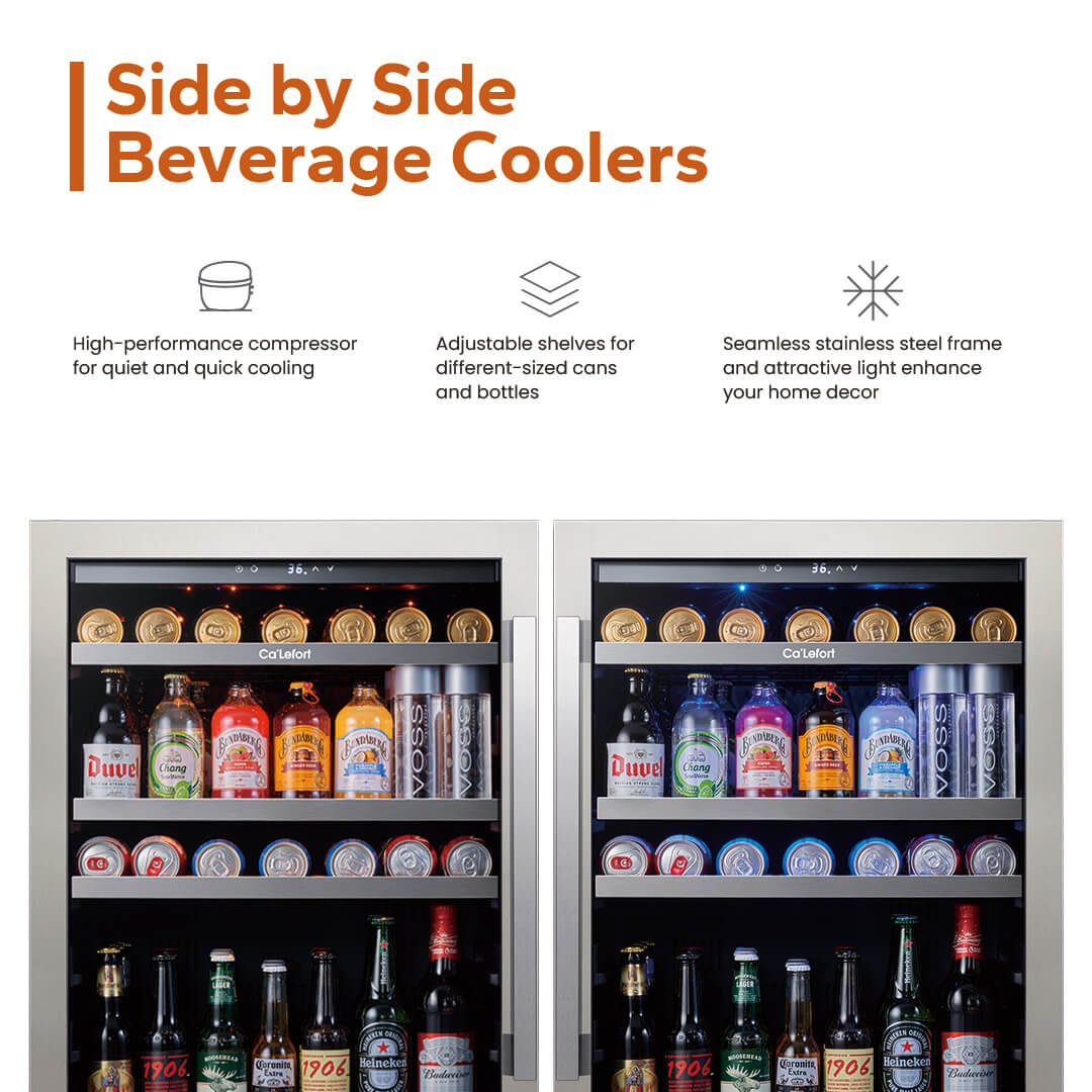 48 inch 440 Can Beverage Cooler Bundle, Built-in or Freestanding