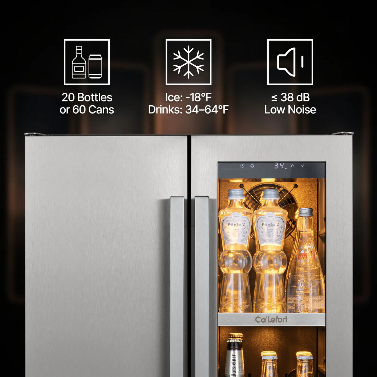 Ca'Lefort 3-in-1 Beverage  Refrigerator with Sphere Ice Maker
